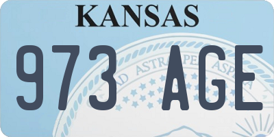 KS license plate 973AGE