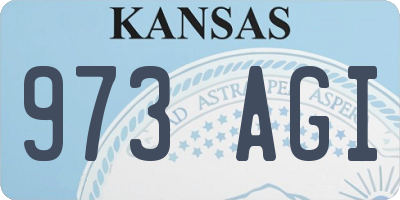 KS license plate 973AGI