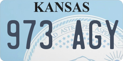 KS license plate 973AGY