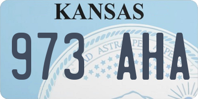 KS license plate 973AHA