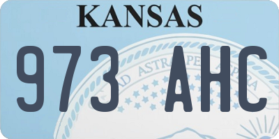 KS license plate 973AHC