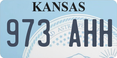 KS license plate 973AHH