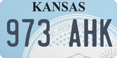 KS license plate 973AHK