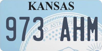 KS license plate 973AHM