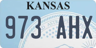 KS license plate 973AHX