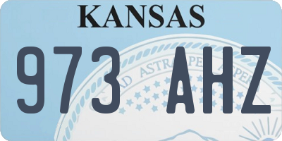 KS license plate 973AHZ