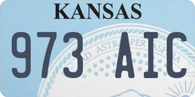 KS license plate 973AIC