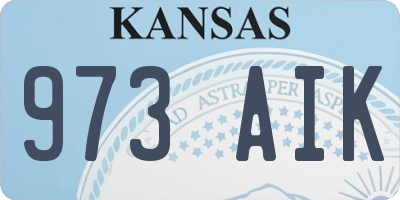 KS license plate 973AIK