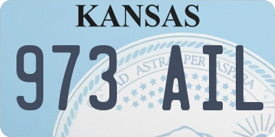 KS license plate 973AIL