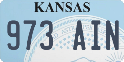 KS license plate 973AIN