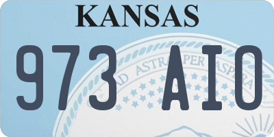 KS license plate 973AIO
