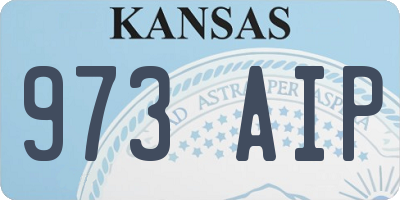 KS license plate 973AIP