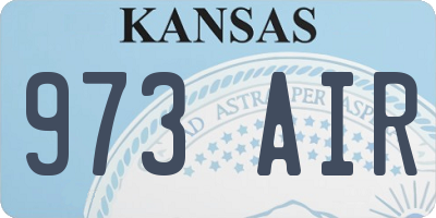 KS license plate 973AIR