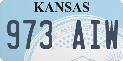 KS license plate 973AIW