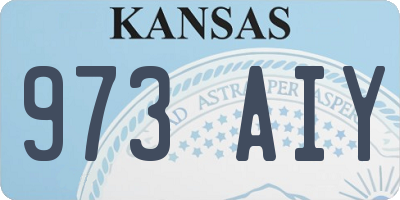 KS license plate 973AIY