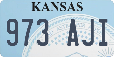 KS license plate 973AJI
