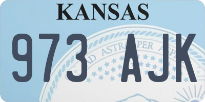 KS license plate 973AJK