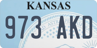 KS license plate 973AKD