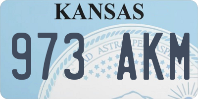 KS license plate 973AKM