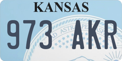 KS license plate 973AKR