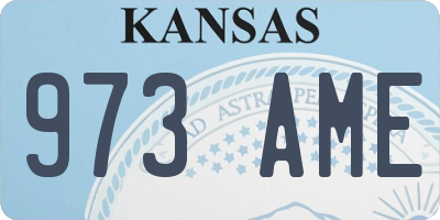 KS license plate 973AME