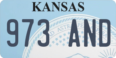 KS license plate 973AND