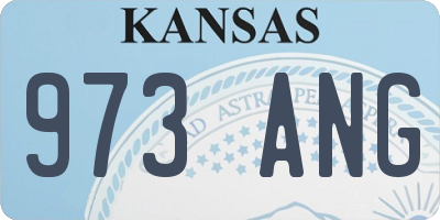 KS license plate 973ANG