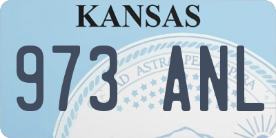 KS license plate 973ANL