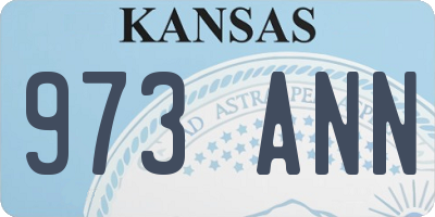 KS license plate 973ANN