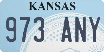 KS license plate 973ANY