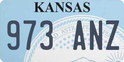 KS license plate 973ANZ