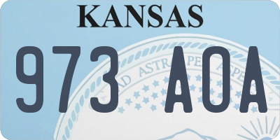 KS license plate 973AOA