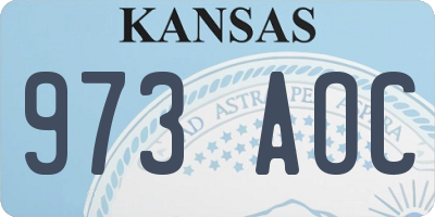 KS license plate 973AOC