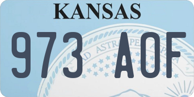 KS license plate 973AOF