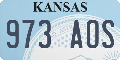 KS license plate 973AOS