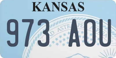 KS license plate 973AOU