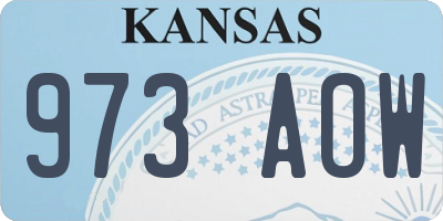 KS license plate 973AOW