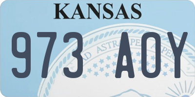 KS license plate 973AOY