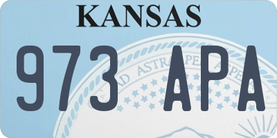 KS license plate 973APA