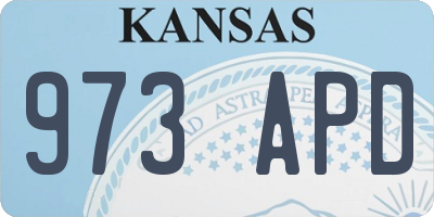 KS license plate 973APD