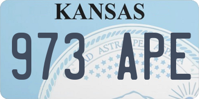 KS license plate 973APE