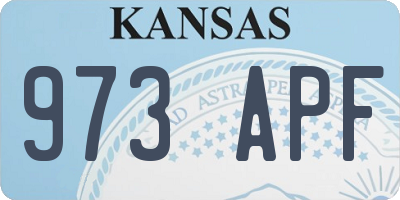 KS license plate 973APF