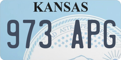 KS license plate 973APG