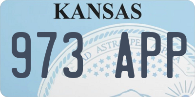 KS license plate 973APP