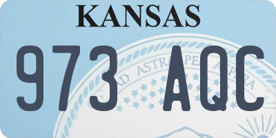 KS license plate 973AQC