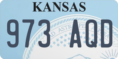 KS license plate 973AQD