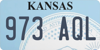 KS license plate 973AQL