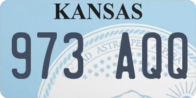 KS license plate 973AQQ