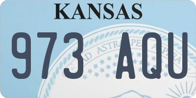 KS license plate 973AQU