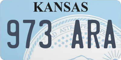 KS license plate 973ARA